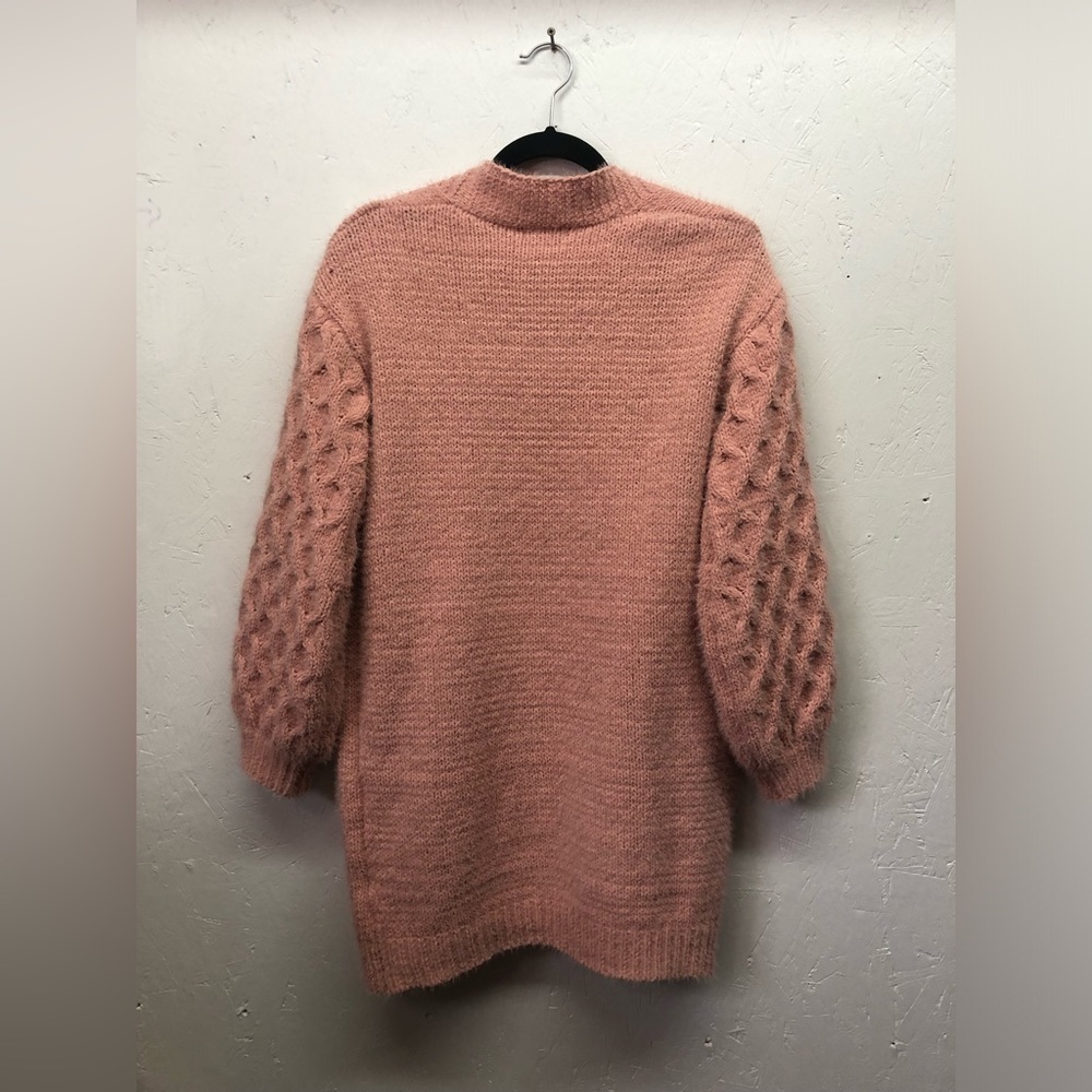 Esqualo dusty rose long open cardigan - Picture 6 of 13